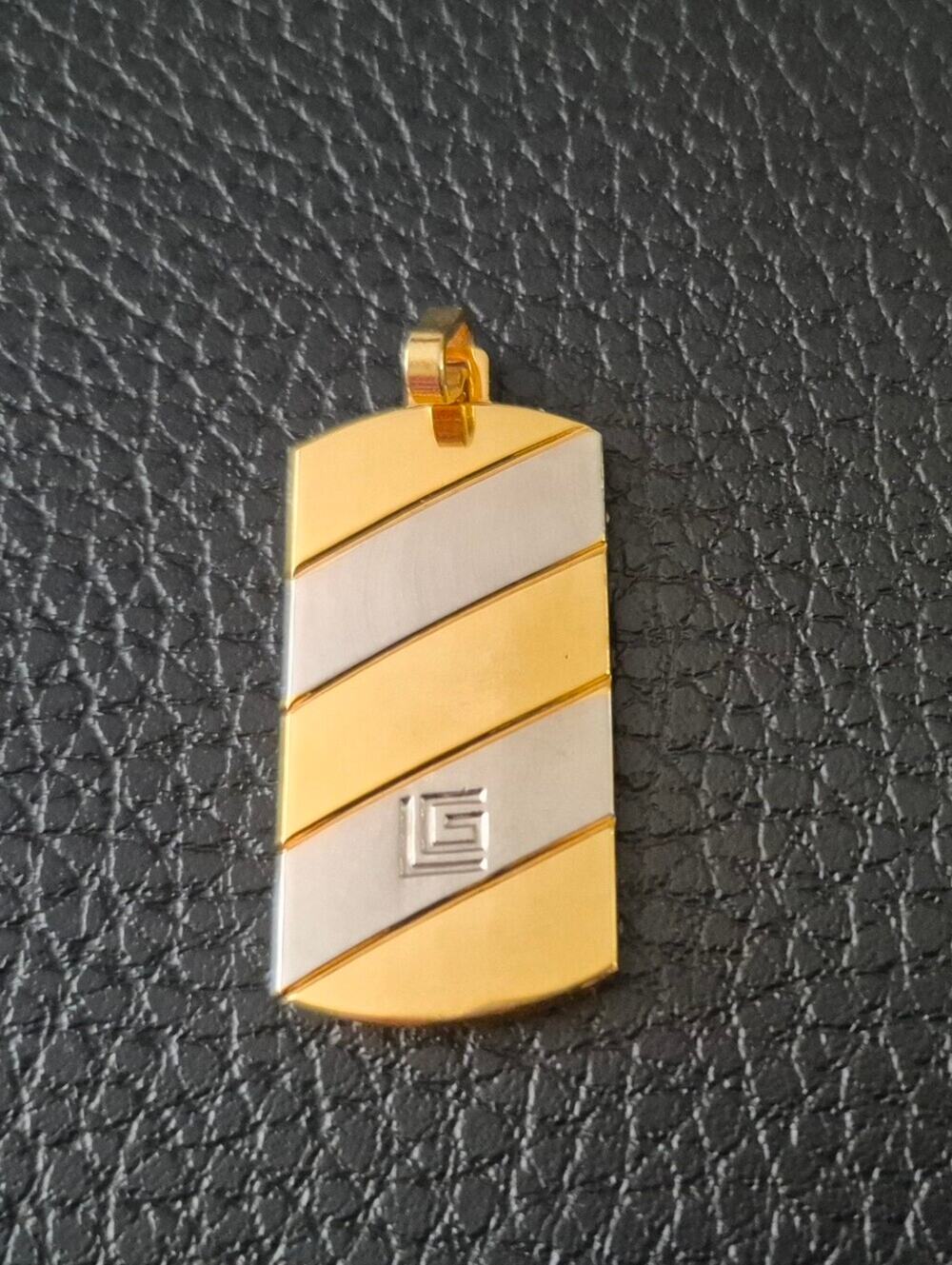 Givenchy Vintage Two-Tone Gold & Silver Geometric Bar Pendant Necklace